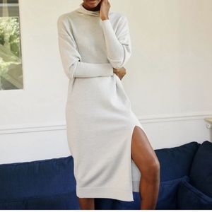Aritzia Wilfred Cyprie dress BNWT. Size 2XS. Heather Birch. Merino wool.